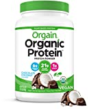 Orgain Organic Plant Based Protein Powder, Chocolate Coconut - 21g of Protein, Vegan, Low Net Carbs, Non Dairy, Gluten Free, Lactose Free, No Sugar Added, Soy Free, Kosher, Non-GMO, 2.03 Pound