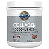 Garden of Life Grass Fed Collagen Coconut MCT Powder - Chocolate, 24 Servings, Collagen Peptides Powder for Energy Hair Skin Nails Joints, Coconut MCTs, Probiotics, Collagen Protein Powder Supplement