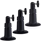 Metal 360 Degree Adjustable Security Weatherproof Indoor Outdoor Wall Mount Compatible for Ring Stick Up Wyze Cam Pan Arlo Camera and More - Black (3 Pack)