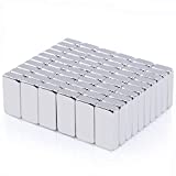 MIN CI 60 Pack Super Strong Rare Earth Magnets, Small Rectangular Neodymium Magnets Bar, Heavy Duty Magnets, for Fridge DIY Decoration Whiteboard Tool Storage Kitchen