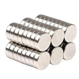 SMARTAKE 45 Pcs Refrigerator Magnets, Small Round Fridge Magnets, Multi-Use Premium Neodymium Office Magnets for Fridge, Whiteboard, Billboard in Home, Kitchen, Office and School (Silver)