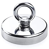 DIYMAG Super Strong Neodymium Fishing Magnets, 1000 lbs(453 KG) Pulling Force Rare Earth Magnet with Countersunk Hole Eyebolt Diameter 3.55 inch(90mm) for Retrieving in River and Magnetic Fishing