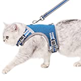 pangdi Cat Harness and Leash Escape Proof Small Kitten Harness Large Cat Leash Full Body Kitty Harnesses Training for Outdoor Walking Leashes Service Cat Vests for Cats Only-Blue-M