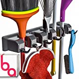 Berry Ave Broom Holder and Garden Tool Organizer Rake or Mop Handles Up to 1.25-Inches, 1 Pack, Black