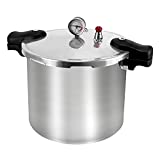 BreeRainz Pressure Cooker 21 Quart Aluminum,Nonstick Pressure Canner With Pressure Gauge Control, For Steaming Canning And Stewing, Silver