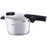 Fissler Vitaquick 4.8 Quart Stainless Steel Stove Top Steam Pressure Cooker Pot for Electric, Induction, Glass, and Gas Stove for Canning and Cooking, silver