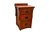 Crafters & Weavers Arts and Crafts Mission Quarter Sawn Oak Three Drawer Nightstand/Oak End Table