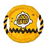 Peanuts for Pets Good Grief Rope Frisbee Dog Toy | Officially Licensed Dog Rope Toy Frisbee | Yellow Dog Frisbee Rope Dog Toy with Good Grief, one Size (FF13353)