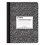 Oxford Composition Notebook, College Ruled Paper, 9-3/4" x 7-1/2", Black Marble Covers, 100 Sheets, 1 Book (63796)