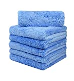 CARCAREZ Microfiber Towels for Cars, Car Drying Wash Detailing Buffing Polishing Towel with Plush Edgeless Microfiber Cloth, 450 GSM 16x16 in. Pack of 6