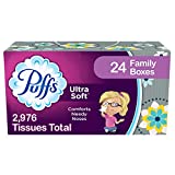 Puffs Ultra Soft Facial Tissue, 24 Family Boxes, 124 Tissues per Box (2976 Tissues Total)