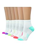 Hanes Women's 6-Pair Lightweight Breathable Ventilation Ankle Socks