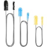 3 Pieces Aquarium Filter Brush Stainless Flexible Cleaning Brush Double-Ended Hose Brush Stainless Steel Spring for Fish Tank Aquarium U-Shape, Bent Pipes, 3 Color (61.02 inches, 78.74 inches)