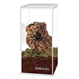 REMASIKO Magnetic Acrylic Reptile Cage 3"x3"x6" Nano Tall Enclosure Transparent Reptile Breeding Box Terrarium Tank Tarantula Scorpion Sling Isopods Invertebrates Insect Mantis