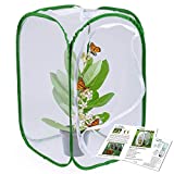 RESTCLOUD 23.6" Large Butterfly Habitat Insect Cage Caterpillars Enclosure Pop-up Clear View 6 Mesh Panels 15.7 x 15.7 x 23.6 Inches Tall