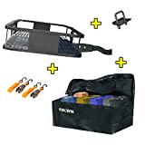 Mockins 60x20x6 Folding Cargo Carrier Hitch Mount | 500 lb Capacity Hitch Rack with 16 Cu Ft Waterproof Cargo Carrier Bag | Steel Trailer Hitch Cargo Carrier | Hitch Mount Cargo Carrier Cargo Trailer