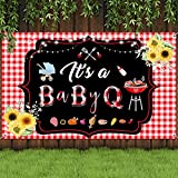 BBQ Baby Shower Party Decoration Supplies It’s A BabyQ Backdrop BabyQ Banner Baby Shower Background for BBQ Barbecue Theme Baby Shower Gender Reveal Picnic Party Supply Picture Photo Studio Decoration