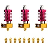 3 PCS 3D Printer Extruder Hotend with 9 PCS .4MM MK8 Nozzles Suitable for CR-10, CR10, CR10S, Ender 3, Ender 3 pro, Ender 5