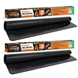 COOKINA Web BB BBQ Reusable Mat (Pack of 2) -100% Non-Stick, Easy to Clean Grilling Sheet for Smokers, as Well as Gas, Charcoal and Electric Barbecues, Black