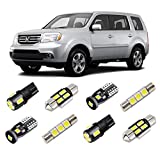 BRISHINE White Interior LED Lights Kit for Honda Pilot 2009 2010 2011 2012 2013 2014 2015 Super Bright 6000K LED Interior Light Bulbs Package + License Plate Lights and Install Tool