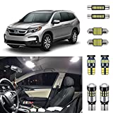 AUTOGINE White LED Interior Lights Kit for Honda Pilot 2016 2017 2018 2019 2020 Super Bright 6000K Interior LED Light Bulb Package + Install Tool