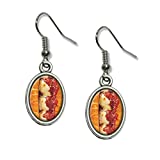 Meatball Sub Sandwich - Hero Hoagie Grinder Novelty Dangling Drop Oval Charm Earrings