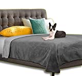 WESBRAD 100% Leak Proof, Waterproof (90"x80") Totally Pee Proof, EZ-Wash, Durable, 3 Layer Blanket (Slate Grey/Cool Grey) Adults, Pets, Dogs, Cats, Cozy Soft