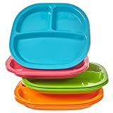 Harmony 3-Compartment Divided Plastic Kids Tray | set of 12 in 4 Calypso Colors