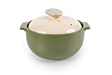 Neoflam 1 Quart Non-Stick Ceramic Casserole Pot, Dutch Oven, Clay Pot, Stockpot for Stew, Soup, Steam, Scratch Resistant, Refrigerator, Oven Safe, Heat Resistant up to 752F with White Lid, Lime