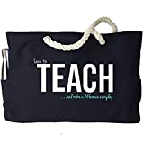 KEHO XXL Ultimate Teacher Waterproof Multi Pocket Tote Shoulder Bag (Huge) - Perfect Usable Gift for Teacher Appreciation, Comfy Rope Handles & Perfect Work Bag