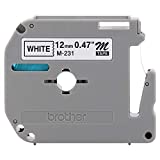 Brother Genuine P-touch M-231 Tape, 1/2" (0.47") Standard P-touch Tape, Black on White, for Indoor Use, Water Resistant, 26.2 Feet (8M), Single-Pack