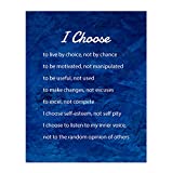 "I Choose-To Live By Choice, Not By Chance"- Inspirational Quotes Wall Art-8 x 10" Typographic Poster Print-Ready to Frame. Modern Home-Office-Classroom Decor. Great Motivational Gift for All!