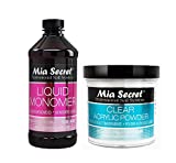 Mia Secret 16 Ounce Liquid Monomer With 4 Ounce Clear Acrylic Powder Set