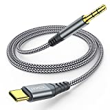 JXMOX USB C to 3.5mm Audio Aux Jack Cable (4ft), Type C to 3.5mm Headphone Car Stereo Cord Compatible with Samsung Galaxy S23 S22 S21 S20+ Ultra Note 20 10 Plus,Google Pixel 3 4 5 XL,iPad Pro 2018