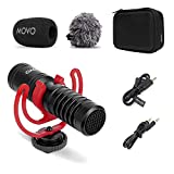 Movo VXR10-PRO External Video Microphone for Camera with Rycote Lyre Shock Mount - Compact Shotgun Mic Compatible with DSLR Cameras and iPhone, Android Smartphones - Battery-Free Camera Microphone