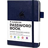 Clever Fox Password Book with tabs. Internet Address and Password Organizer Logbook with alphabetical tabs. Small Pocket Size Password Keeper Journal Notebook for Computer & Website Logins (Dark Blue)