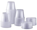 [100 Sets - 5.5 oz.] Plastic Portion Cups With Lids, Souffle Cups, Jello Shot Cups