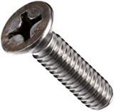 316 Stainless Steel Machine Screw, Plain Finish, Flat Head, Phillips Drive, 3/4" Length, #10-32 Threads (Pack of 25)