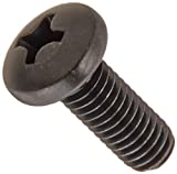 Steel Pan Head Machine Screw, Black Oxide Finish, Meets ASME B18.6.3, #2 Phillips Drive, #10-32 Thread Size, 1/2" Length, Fully Threaded, Import (Pack of 100)