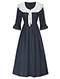 Colonial Costume Women 19th Pioneer Dress Civil War Dress Pilgrim Costume Navy Blue US 8