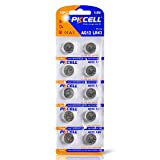 PKCELL 386 LR43 SR43SW AG12 1.5V Alkaline Watch Battery for Thermometer 10 Counts