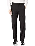 Haggar Men's Cool 18 Pro Straight Fit Flat Front Superflex Waistband Pant, Black, 36Wx32L