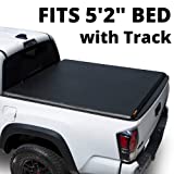 LEER ROLLITUP | Fits 2016-2022 Toyota Tacoma with 5’2" Bed with Track (Short Bed) | Soft Roll Up Truck Bed Tonneau Cover | 4R286 | Low-Profile, Easy 15-Minute Install - Fits Trail Edition (Black)