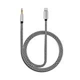 Aux Cord for iPhone, Apple MFi Certified esbeecables Lightning to 3.5mm Nylon Braided Audio Stereo Cable for iPhone 14 13 12 11 XS XR X 8 7 iPad iPod to Car Home Stereo Speaker Headphone, 3.3FT Silver