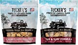 Tucker's Freeze Dried Raw Dog Food, Salmon & Pumpkin Formula and Turf & Surf Formula, Fish Variety Pack of 2