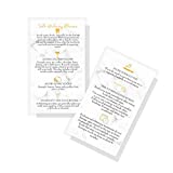 Teeth Whitening Aftercare Instructions Cards | 50 Pack | Size 2x3.5" inch Business Card | Wallet Sized Marble with Gold Design