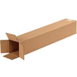 Aviditi 4424 Tall Corrugated Cardboard Box 4" L x 4" W x 24" H, Kraft, for Shipping, Packing and Moving (Pack of 25)
