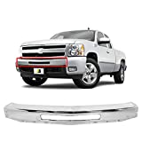 MBI AUTO - Chrome, Steel Front Bumper Impact Face Bar Compatible with 2007 2008 2009 2010 2011 2012 2013 Chevy Silverado 1500 Pickup 07-13, GM1002831