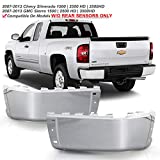 ACANII - For 2007-2013 Chevy silverado 1500 GMC Sierre 1500 Chrome Steel Rear Bumper End Cap w/o Sensor Holes Left+Right