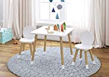 UTEX Kids Table with 2 Chairs Set for toddlers, boys, girls, 3 Piece Kiddy Table and Chairs Set, White